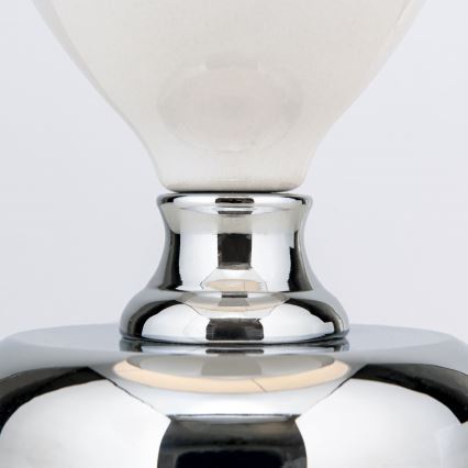 Galda lampa OVUM 1xE27/40W/230V 48 cm keramika balta/spīdīgi hromēts