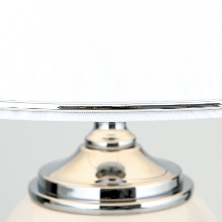 Galda lampa OVUM 1xE27/40W/230V 48 cm keramika balta/spīdīgi hromēts