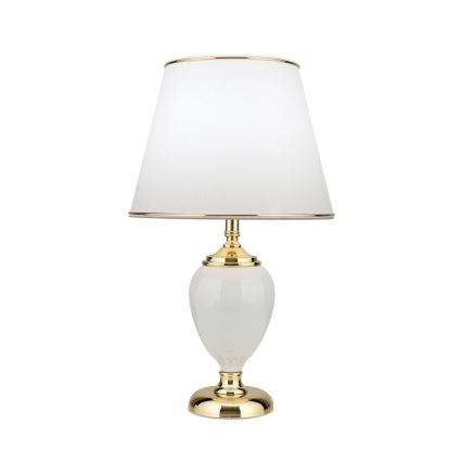 Galda lampa OVUM 1xE27/40W/230V 48 cm keramika balta/zelta