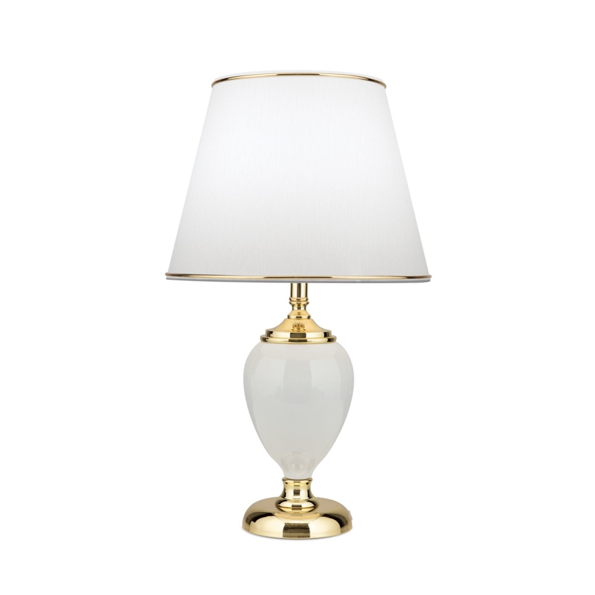 Galda lampa OVUM 1xE27/40W/230V 48 cm keramika balta/zelta