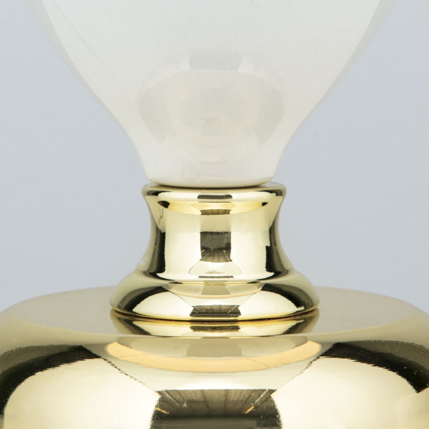Galda lampa OVUM 1xE27/40W/230V 48 cm keramika balta/zelta