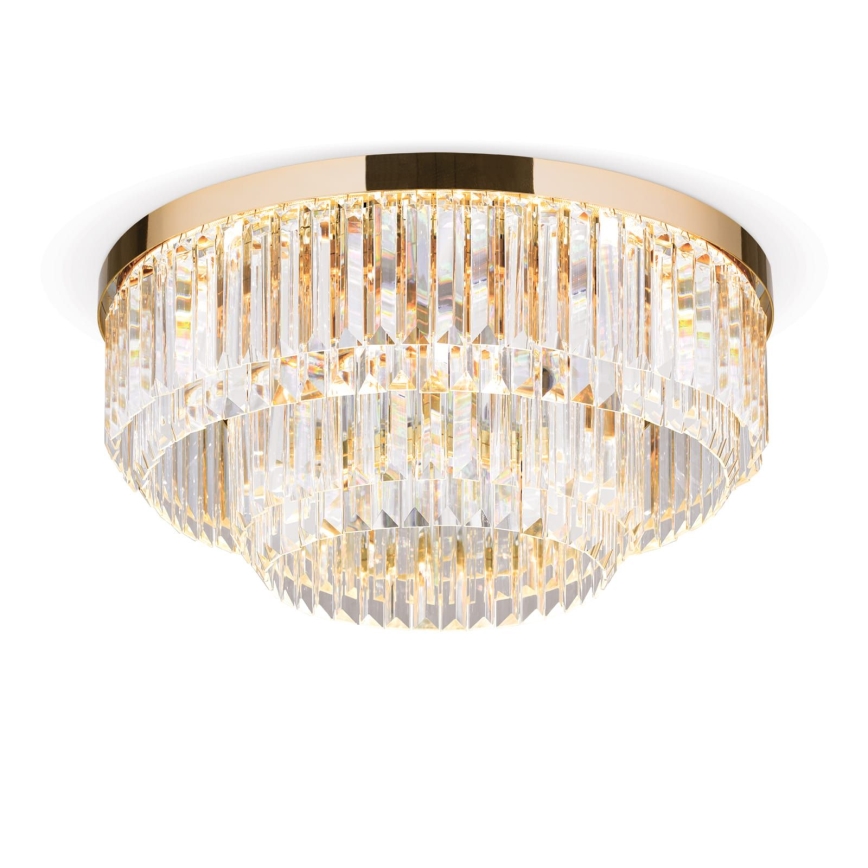 LED Aptumšojama kristāla griestu lampa PRISM LED/80W/230V d. 55 cm 24K zelta