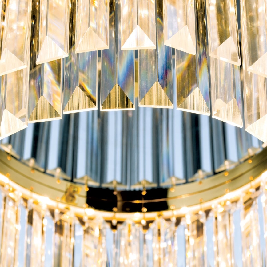 LED Aptumšojama kristāla griestu lampa PRISM LED/80W/230V d. 55 cm 24K zelta