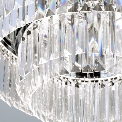 LED Aptumšojama kristāla griestu lampa PRISM LED/80W/230V d. 55 cm spīdīgi hromēts