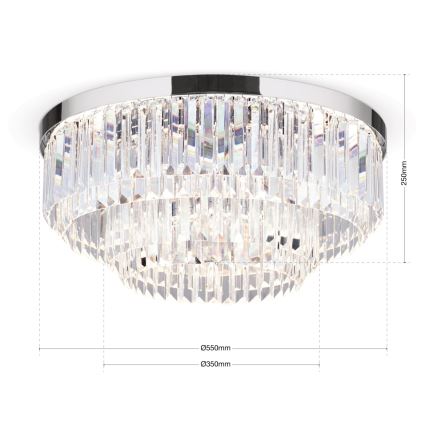 LED Aptumšojama kristāla griestu lampa PRISM LED/80W/230V d. 55 cm spīdīgi hromēts