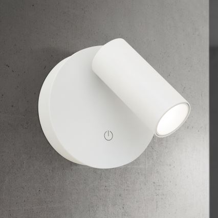 LED regulējama uzlādējama skārienjūtīga sienas punktveida lampa LUXY LED/1W/5V 2200 mAh 2700/3000/4000K balta