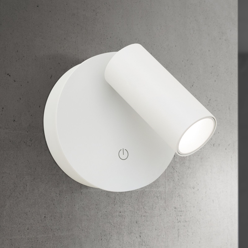 LED regulējama uzlādējama skārienjūtīga sienas punktveida lampa LUXY LED/1W/5V 2200 mAh 2700/3000/4000K balta