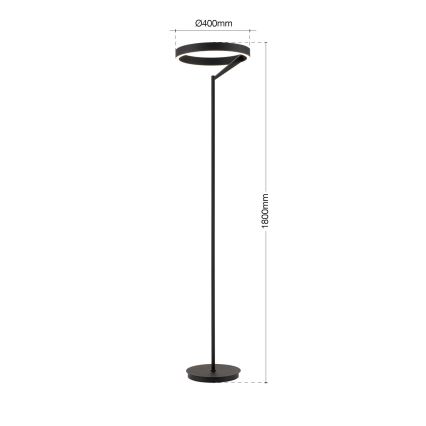 LED stāvlampa ar regulējamu spilgtumu KOLK LED/40W/230V 2700/4000K, melna