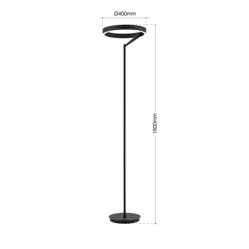 LED stāvlampa ar regulējamu spilgtumu KOLK LED/40W/230V 2700/4000K, melna