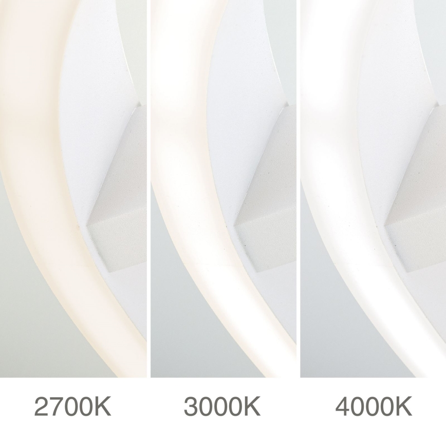 LED griestu lampa KOLK, LED/40W/230V, 2700/3000/4000K, Ø 40 cm, balta