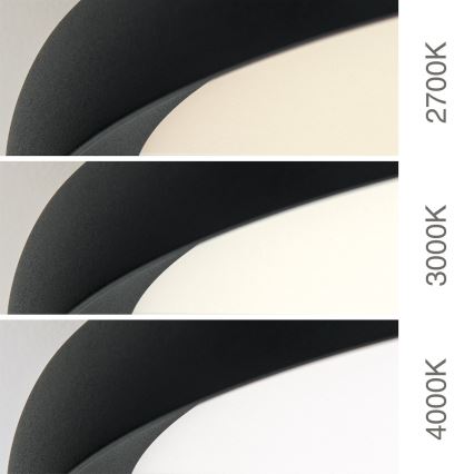 LED griestu lampa KANT LED/30W/230V 2700/3200/4000K diametrs 40 cm melna