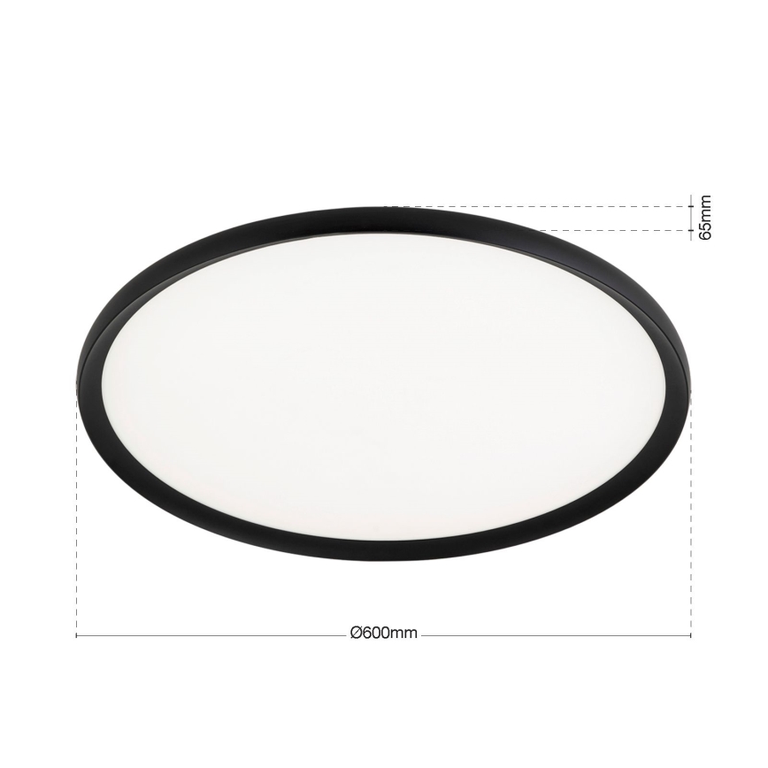 LED griestu gaismeklis KANT LED/50W/230V 2700/3200/4000K Ø 60 cm melns