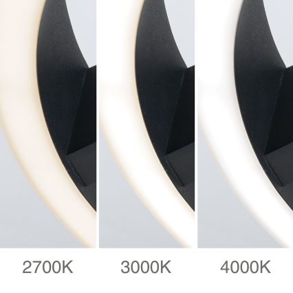 LED griestu gaismeklis KOLK LED/40W/230V 2700/3000/4000K Ø 40 cm melns