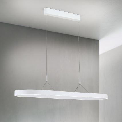 LED lustra uz troses CARRARA LED/80W/230V, ar izvēlējamu krāsu temperatūru 2700/3000/4000K, balta