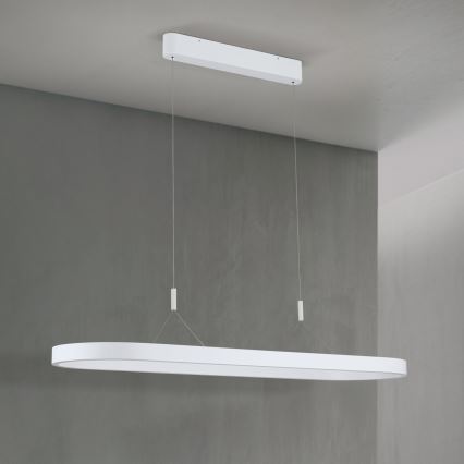 LED lustra uz troses CARRARA LED/80W/230V, ar izvēlējamu krāsu temperatūru 2700/3000/4000K, balta
