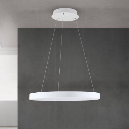 LED regulējama lustra ar kabeli KOLK LED/60W/230V 2700/3000/4000K pr. 60 cm balta