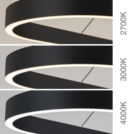 LED lustra uz troses CARRARA LED/80W/230V 2700/3000/4000K melna