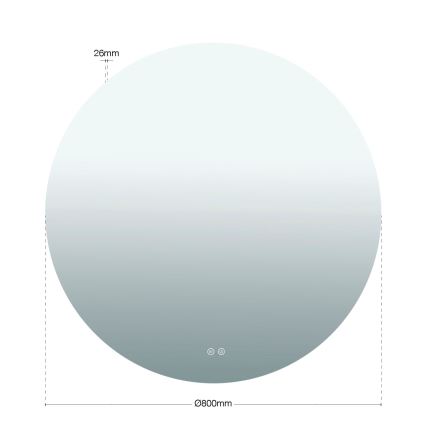 LED vannas istabas apsildāms sienas spogulis ar apgaismojumu FOCUS LED/27W/230V 3000/4200/6000K diam. 80 cm IP44