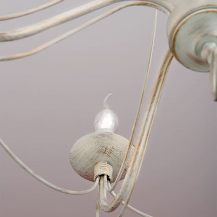 Lustra ar ķēdi VELA 5xE14/40W/230V d. 60 cm balta/zelta/patina