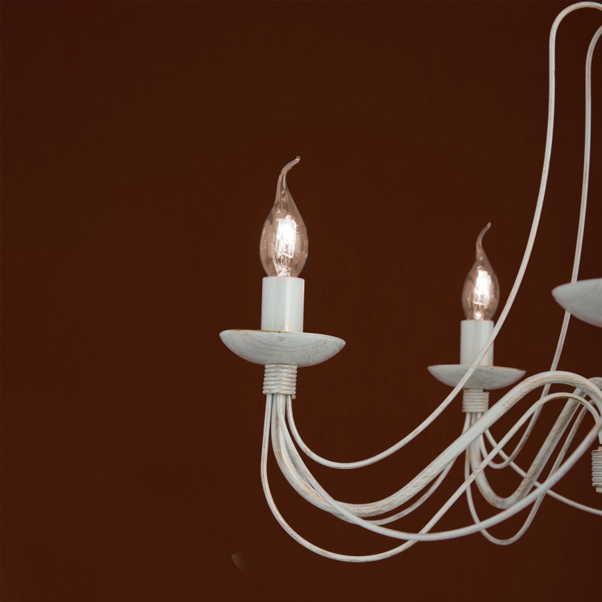 Lustra ar ķēdi VELA 5xE14/40W/230V d. 60 cm balta/zelta/patina