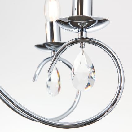 Kristāla lustra ar ķēdi ALESSIA 5xE14/40W/230V spīdīgi hromēts
