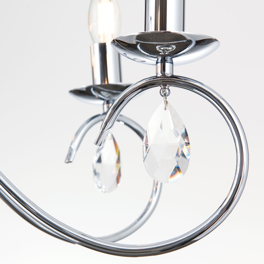 Kristāla lustra ar ķēdi ALESSIA 5xE14/40W/230V spīdīgi hromēts