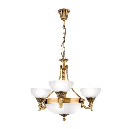 Lustra ar ķēdi ROCCA 6xE27/60W/230V d. 64 cm bronza/balta