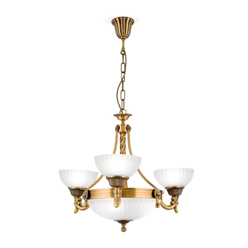Lustra ar ķēdi ROCCA 6xE27/60W/230V d. 64 cm bronza/balta