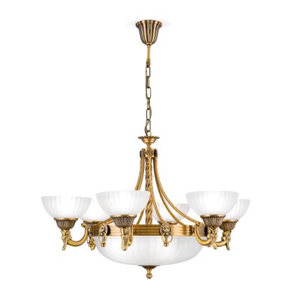 Lustra ar ķēdi ROCCA 9xE27/60W/230V d. 75 cm bronza/balta