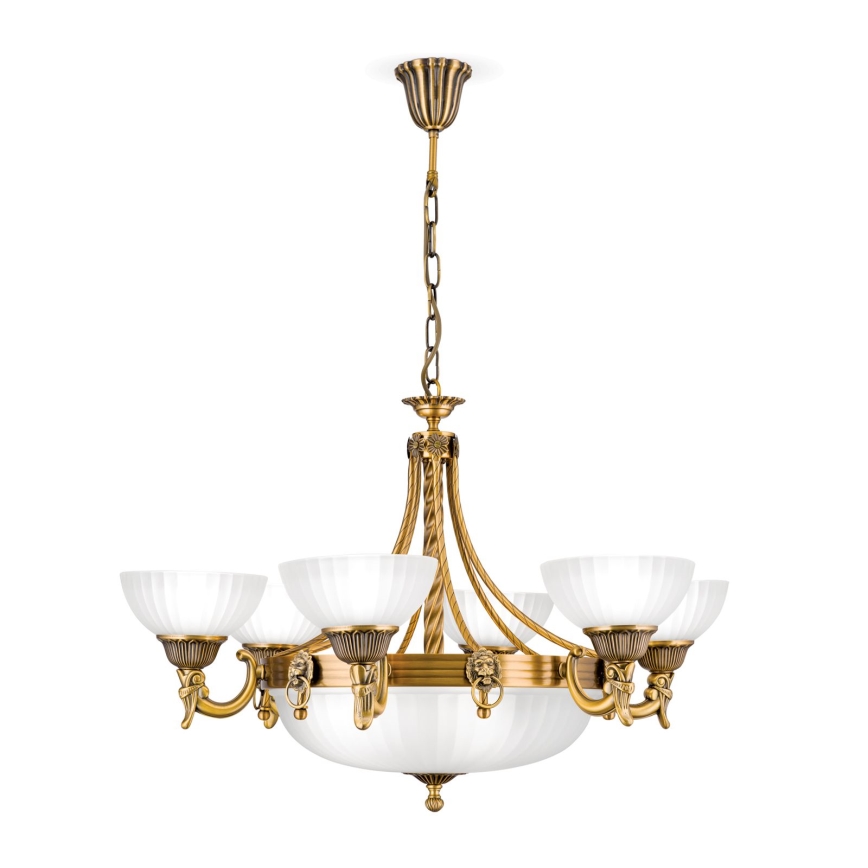 Lustra ar ķēdi ROCCA 9xE27/60W/230V d. 75 cm bronza/balta