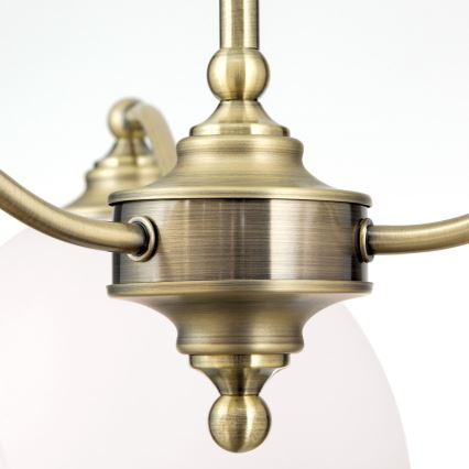 Lustra ar ķēdi OLD LAMP 3xE27/40W/230V d. 65 cm balta/misiņš