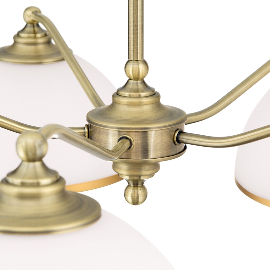 Lustra ar ķēdi OLD LAMP 5xE27/40W/230V d. 75 cm balta/misiņš