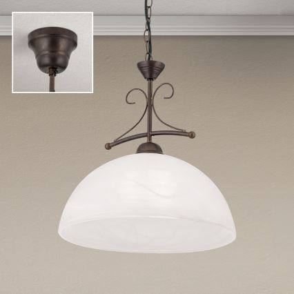 lustra ar ķēdi RULA 1xE27/40W/230V Ø 35 cm balta/bronza