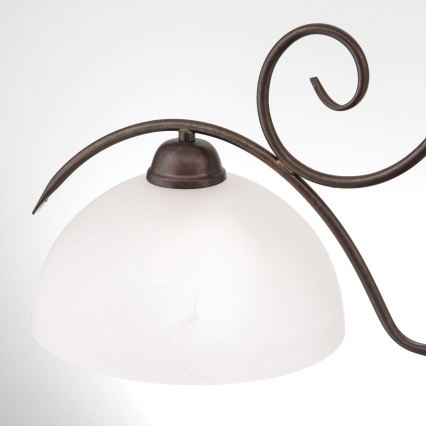 Lustra uz ķēdes RULA 2xE27/40W/230V balta/bronza