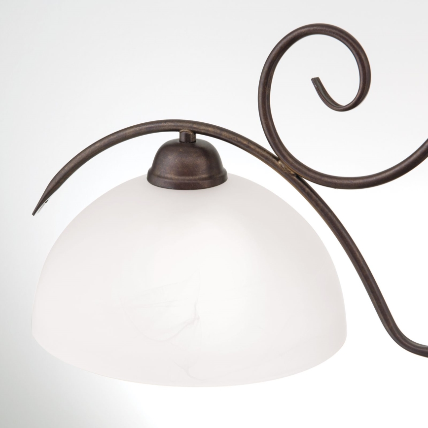 Lustra uz ķēdes RULA 2xE27/40W/230V balta/bronza