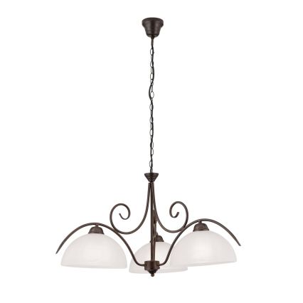 lustra uz ķēdes RULA 3xE27/40W/230V Ø 70 cm balta/bronza