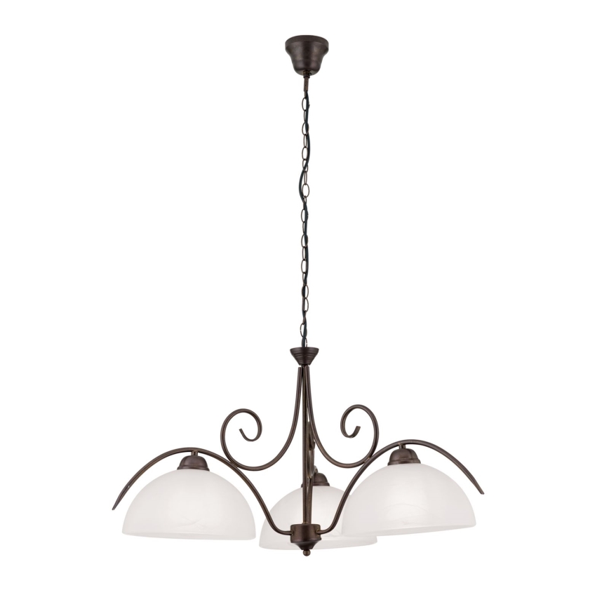 lustra uz ķēdes RULA 3xE27/40W/230V Ø 70 cm balta/bronza