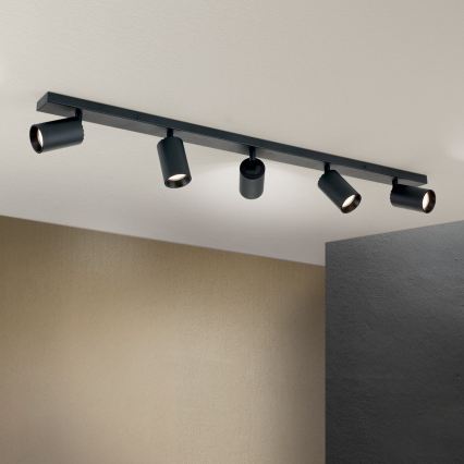 Punktveida gaismeklis SEAN 5xGU10/13W/230V melns