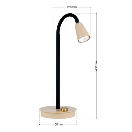 Regulējama lokana galda lampa DOTTY 1xGU10/10W/230V bēša/melna