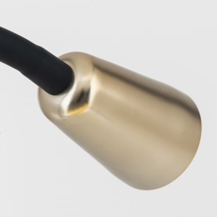 Pielāgojama galda lampa ar klipu DOTTY, 1x GU10/10W/230V, misiņš/melna