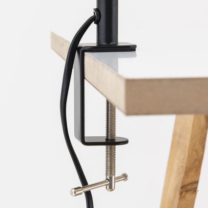 Pielāgojama galda lampa ar klipu DOTTY, 1x GU10/10W/230V, misiņš/melna