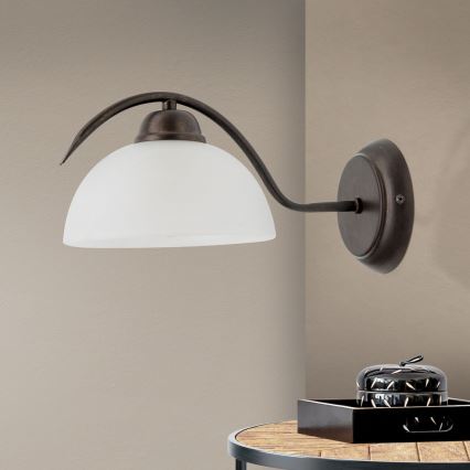 Sienas lampa RULA 1xE27/40W/230V balta/bronza