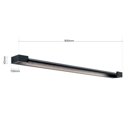 LED Vannas istabas spoguļa apgaismojums MARILYN LED/24W/230V 90 cm IP44 melna