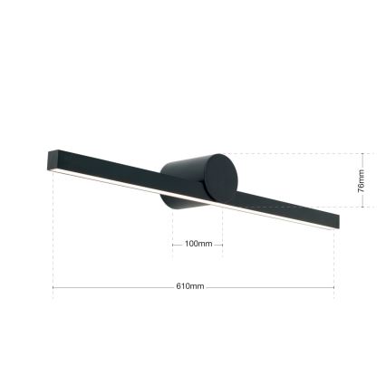 LED Vannas istabas spoguļa apgaismojums BEAUTY LED/12W/230V 61 cm IP54 melna
