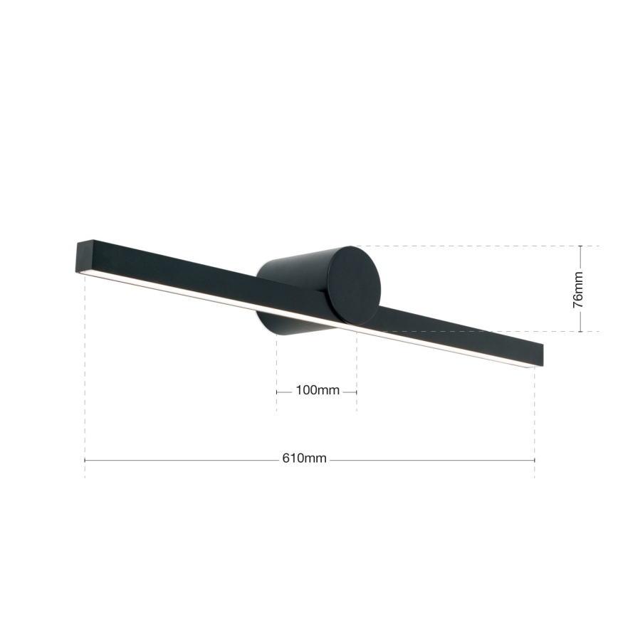 LED Vannas istabas spoguļa apgaismojums BEAUTY LED/12W/230V 61 cm IP54 melna
