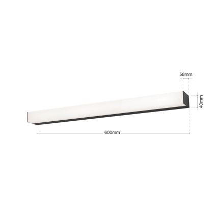 LED Vannas istabas spoguļa apgaismojums HORIZON LED/12W/230V 3000/4000K 60 cm IP44 melna