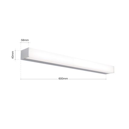 LED Vannas istabas spoguļa apgaismojums HORIZON LED/12W/230V 3000/4000K 60 cm IP44 sudraba