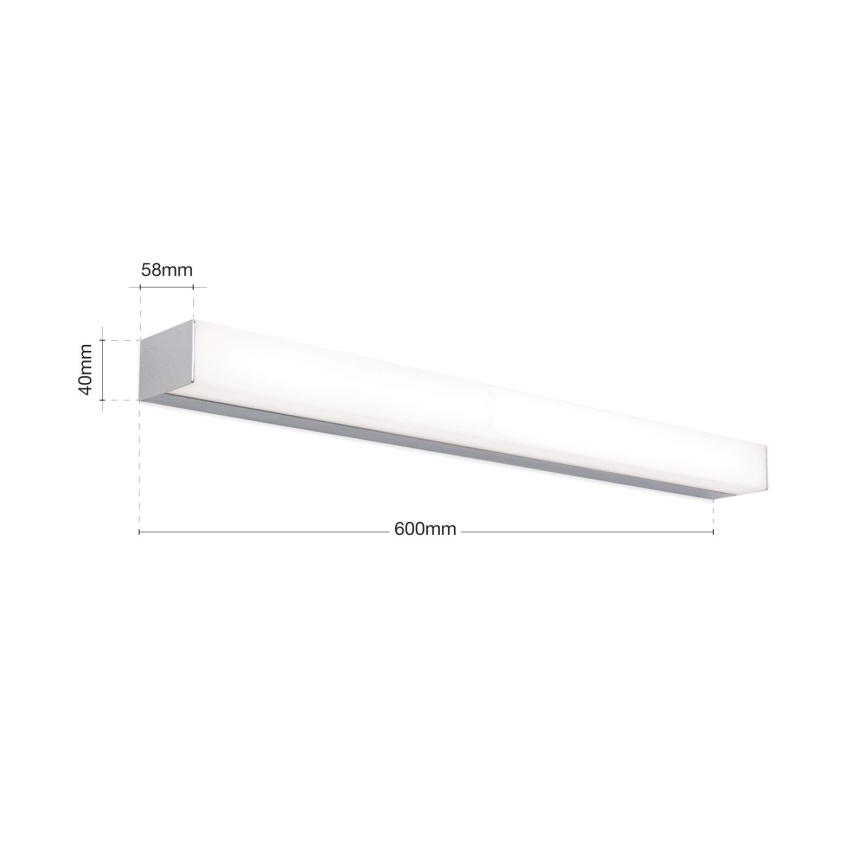 LED Vannas istabas spoguļa apgaismojums HORIZON LED/12W/230V 3000/4000K 60 cm IP44 sudraba