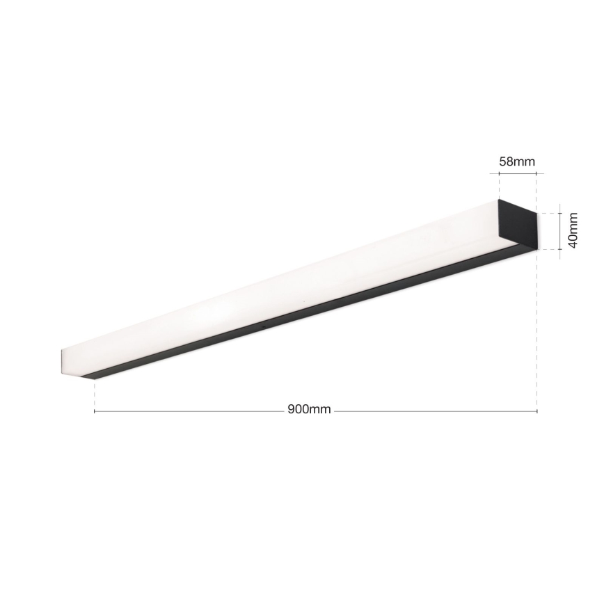 LED Vannas istabas spoguļa apgaismojums HORIZON LED/18W/230V 3000/4000K 90 cm IP44 melna