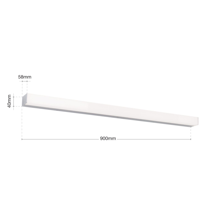 LED Vannas istabas spoguļa apgaismojums HORIZON LED/18W/230V 3000/4000K 90 cm IP44 sudraba